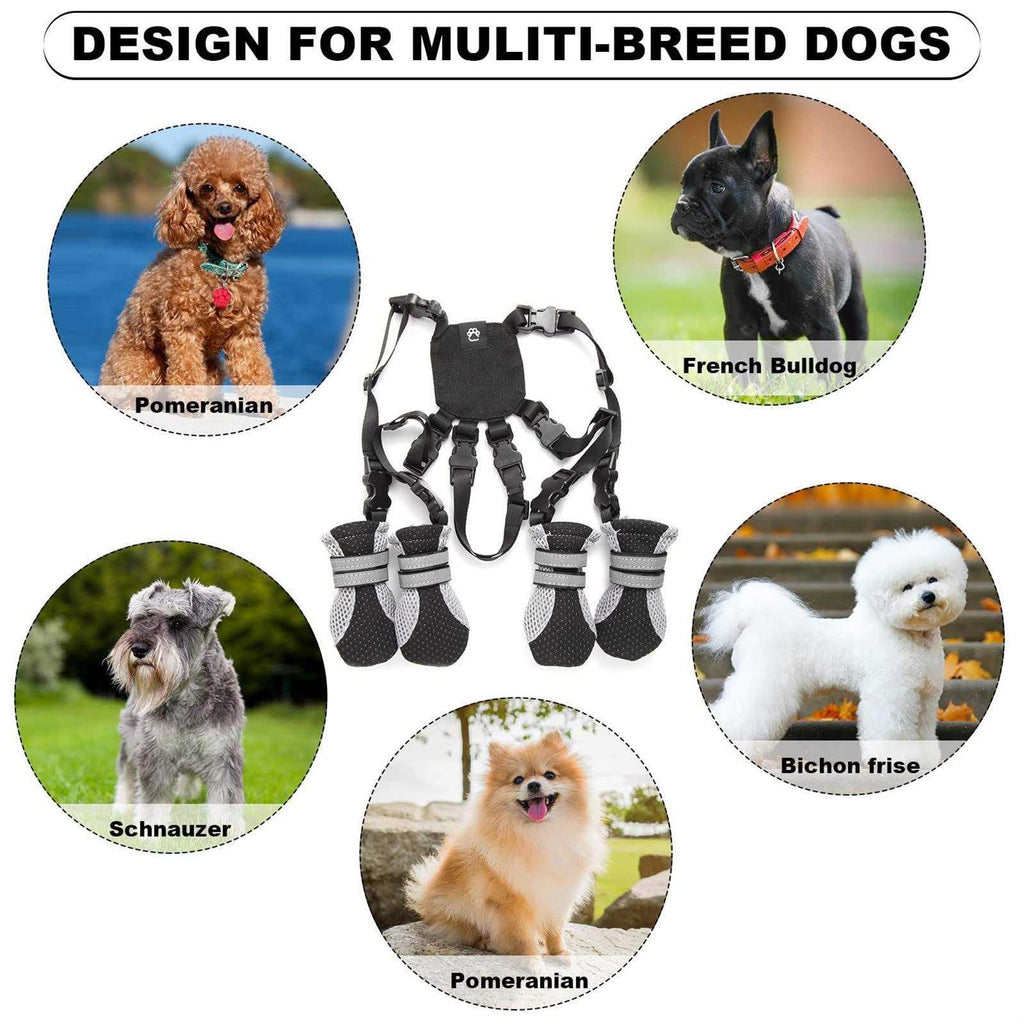 Dog Boots with Buckle Straps and Weatherproof F722