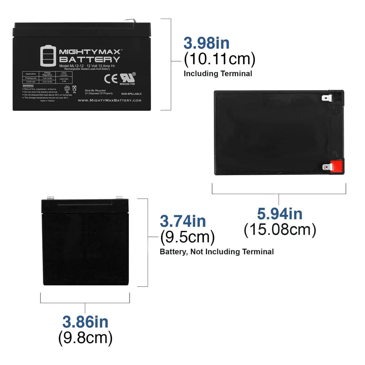 12V 12AH Battery with 12V 1A Charger L263