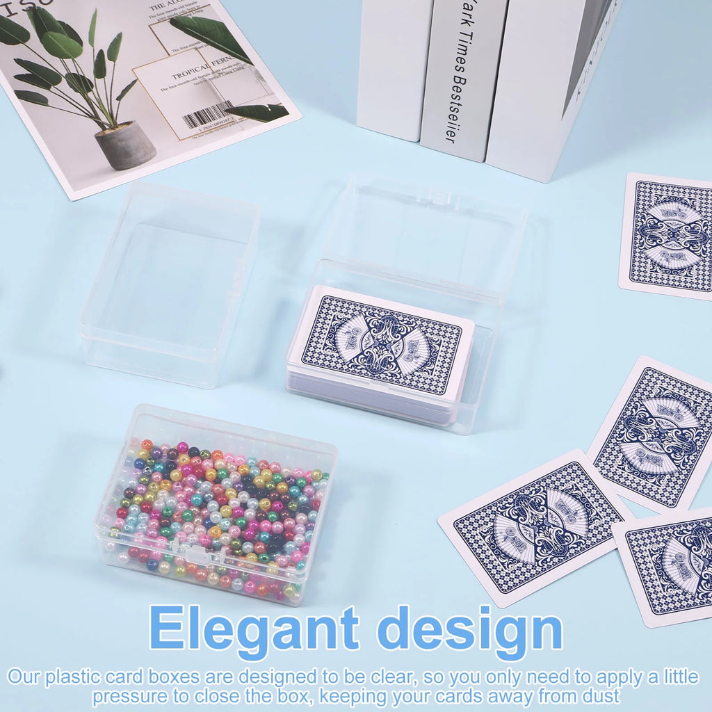 12 Pcs Clear Plastic Trading Card Storage Box with Lid F22723