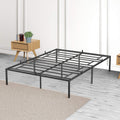 Metal Platform Bed Frame, Heavy-Duty Steel Slats, Black, Twin K529