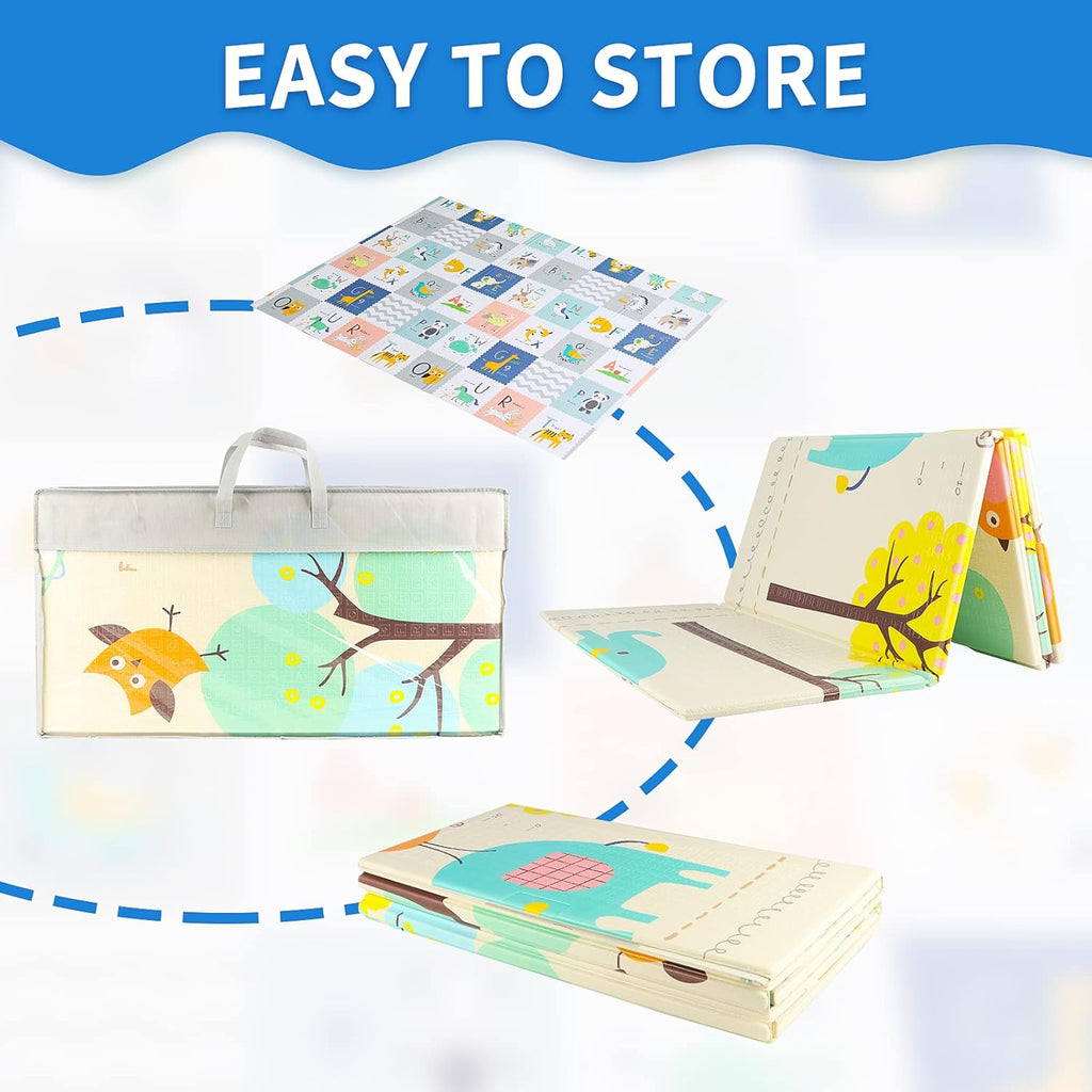 Reversible Foldable Waterproof Foam Baby Play Mat with Carry Bag A176510