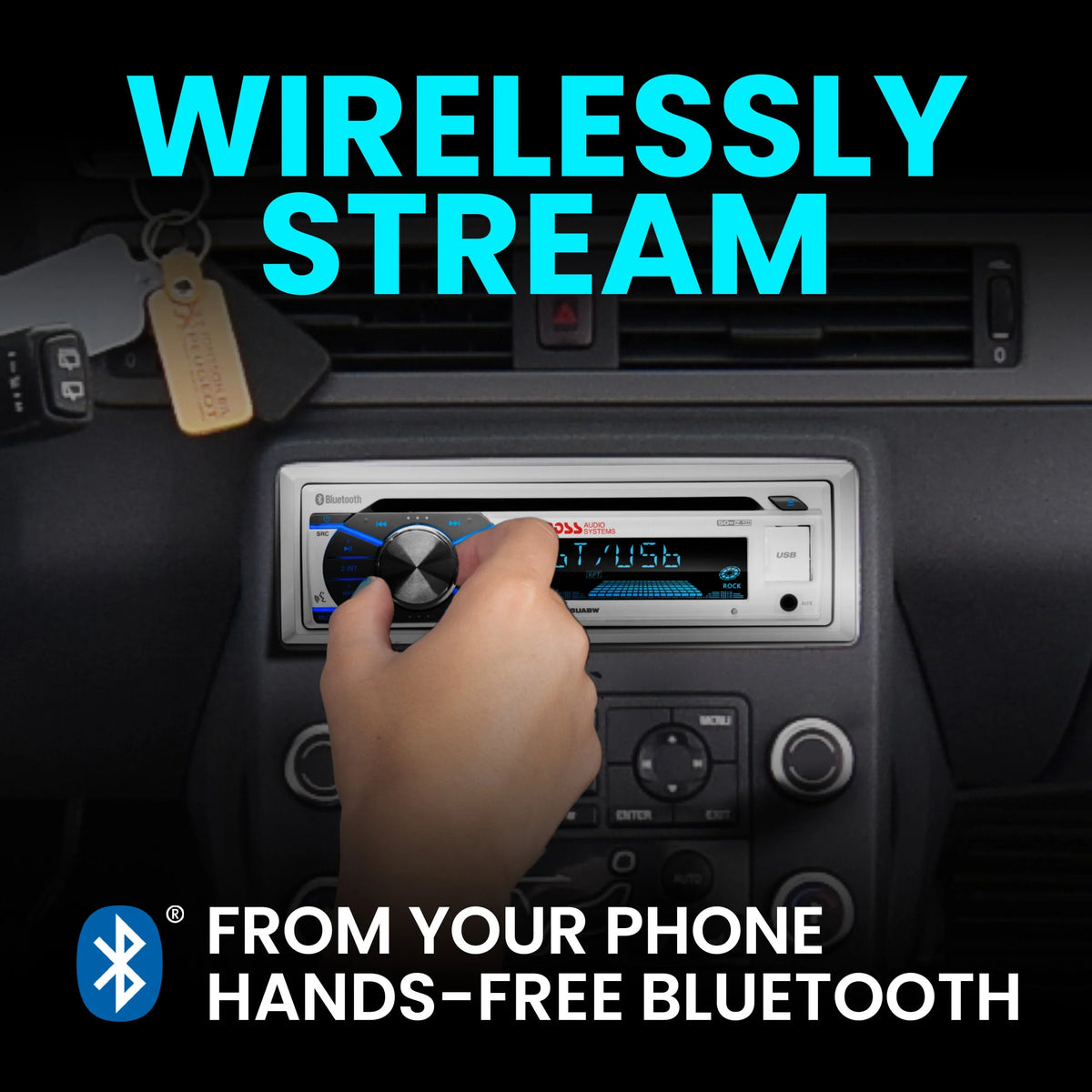 Marine Receiver, Bluetooth, CD, USB, AM/FM, Aux-in Q479