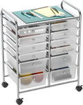 Utility Cart with 12 Drawers Rolling Storage Organizer B5803