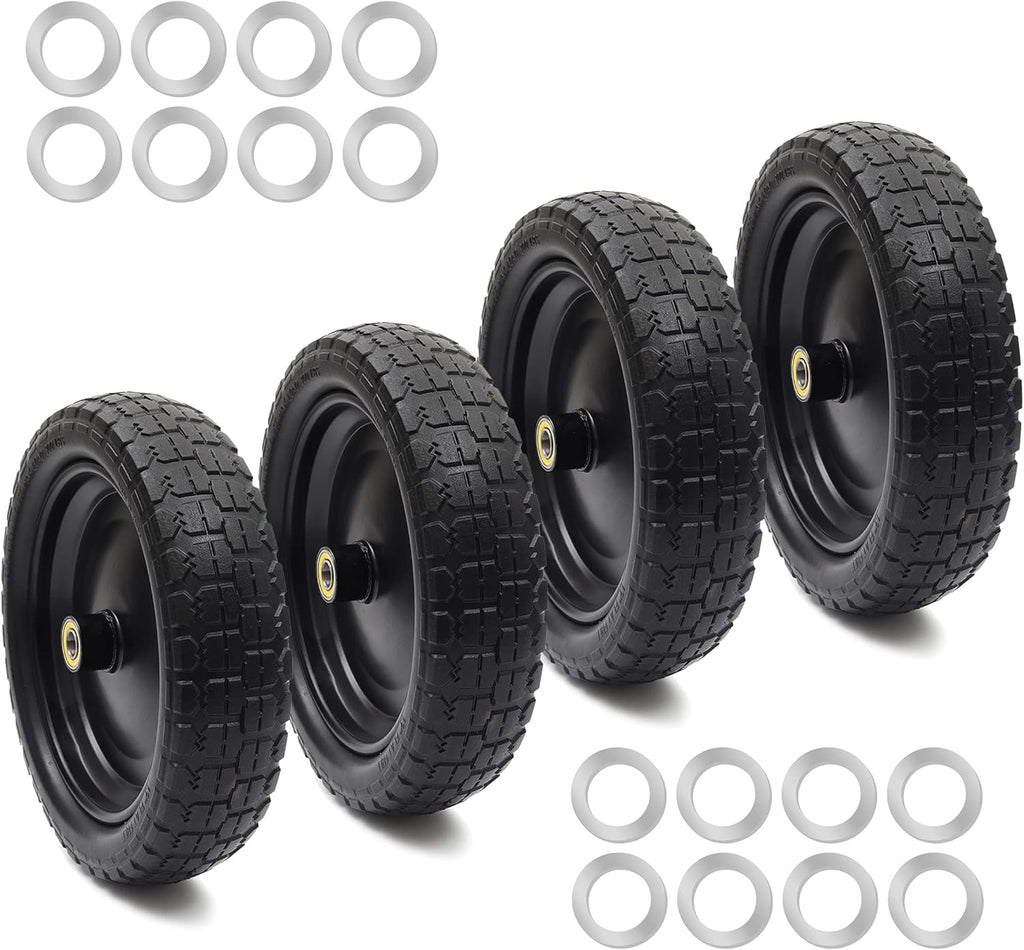 2-Pack 13'' Solid Polyurethane Flat-Free Tire and Wheel Assemblies I578749