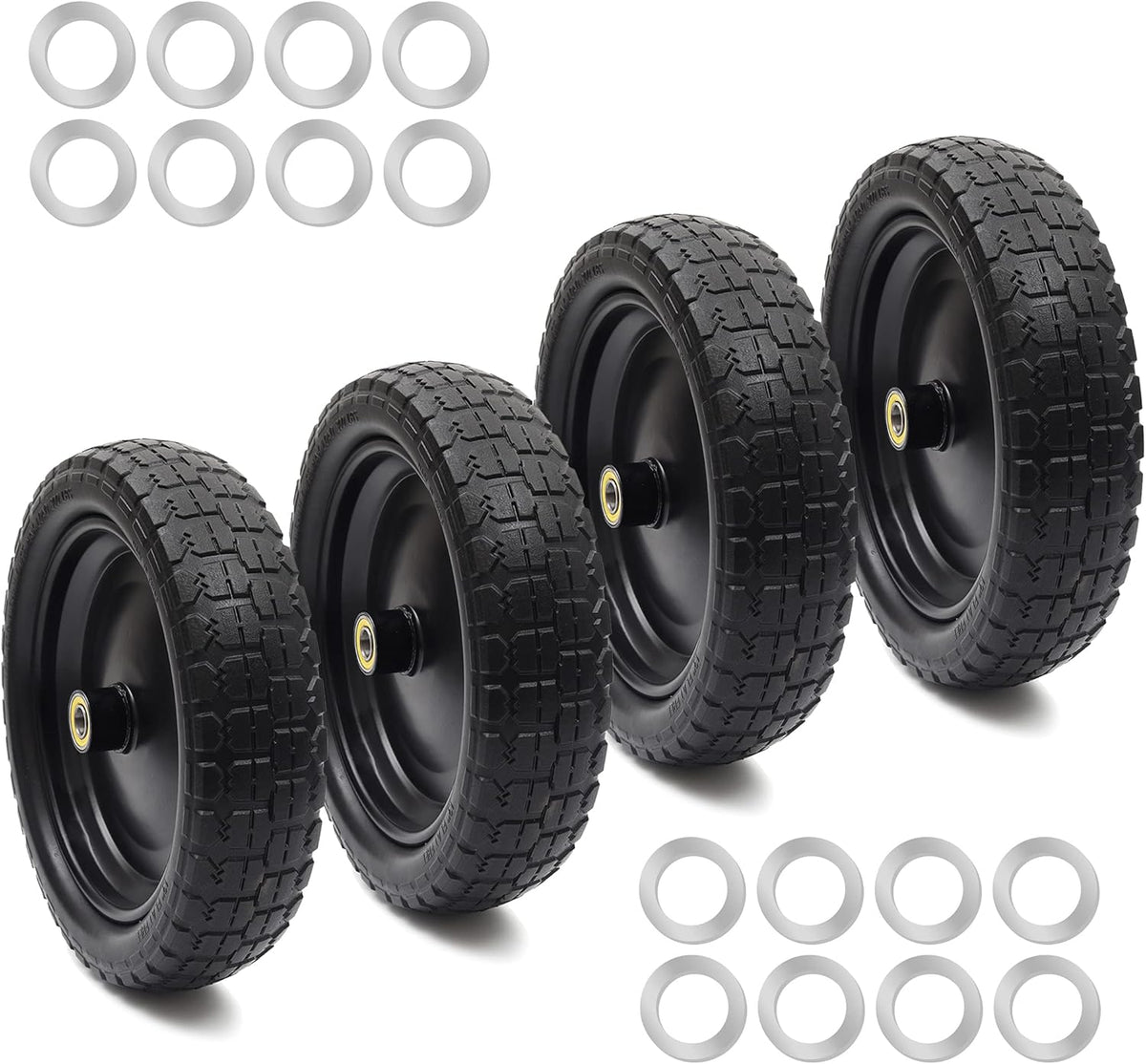2-Pack 13'' Solid Polyurethane Flat-Free Tire and Wheel Assemblies I578749