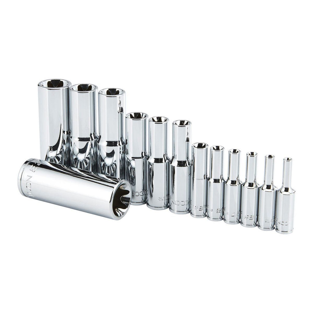 1/4 in., 3/8 in., 1/2 in. Drive Deep E-TORX Socket Set, 13-Piece A416664