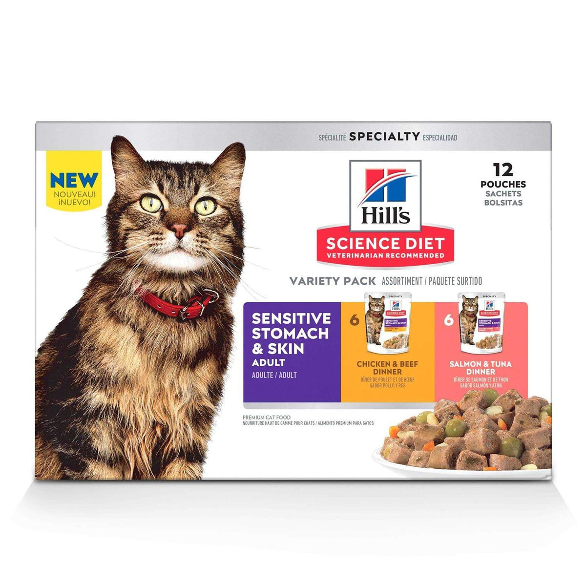 Sensitive Stomach & Skin Wet Cat Food Pouch Variety Pack V3222