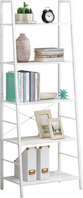5 Tier Wooden Ladder Shelf with Metal Frame W187634