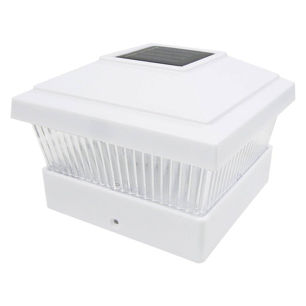 White 8 Pack Solar LED Post Deck Cap G9744