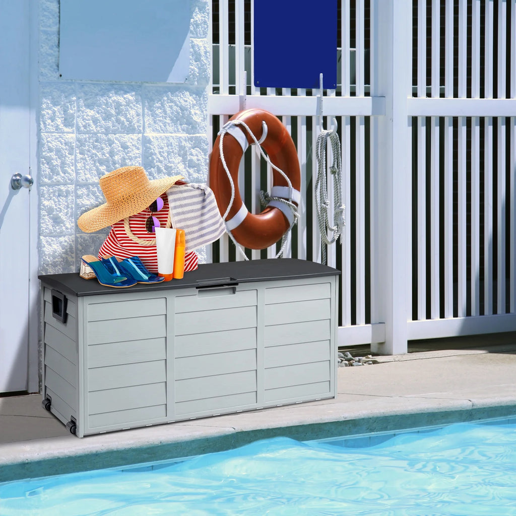 Black 75gal Outdoor Plastic Storage Deck Box T239
