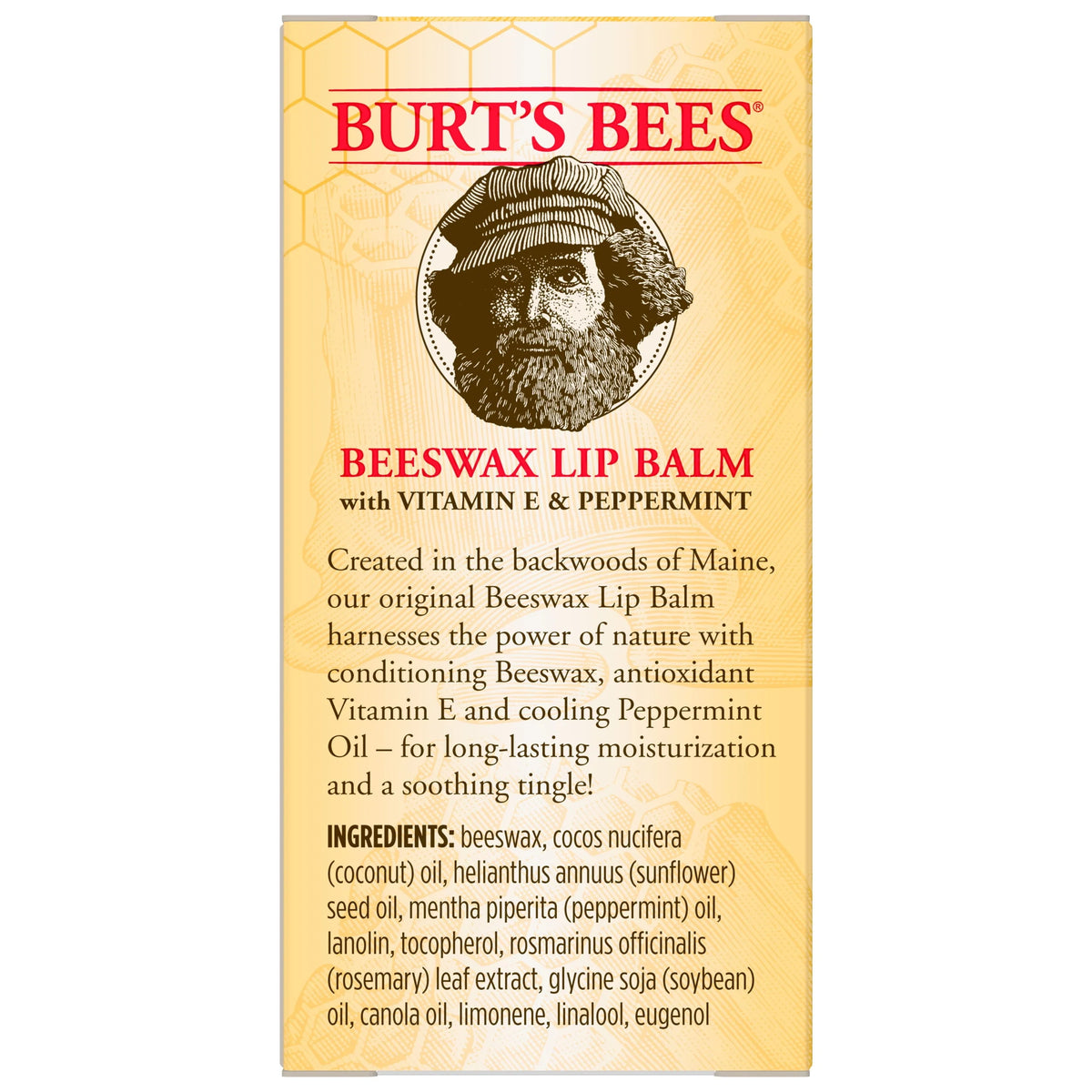 Moisturizing Lip Balm with Beeswax, Vitamin E & Peppermint Oil, 3 Count V27064