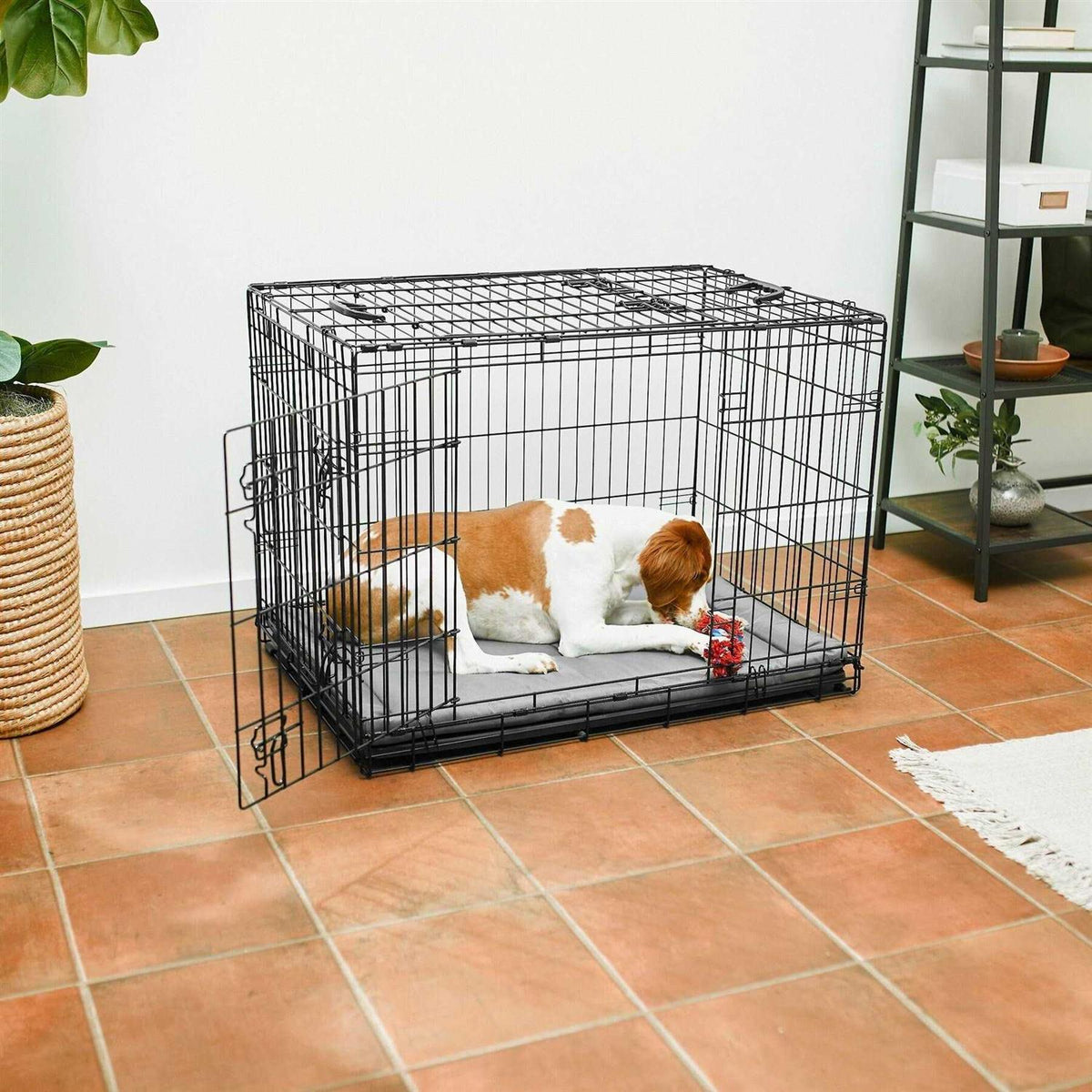 Heavy Duty 3 Door Collapsible Wire Dog Crate S97485