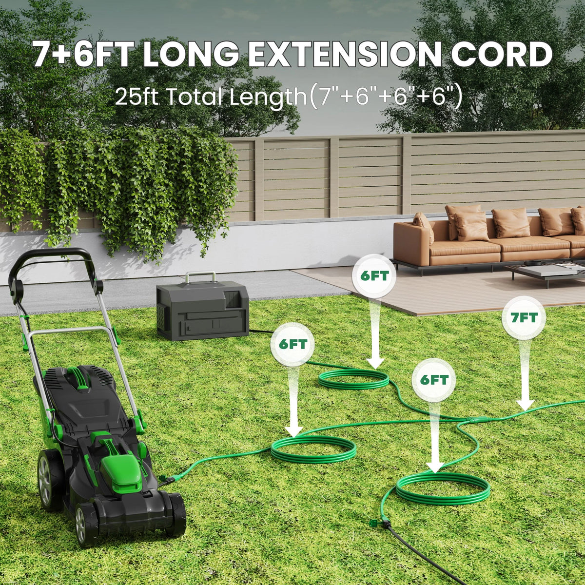Outdoor Extension Cord 7ft-22ft R1643