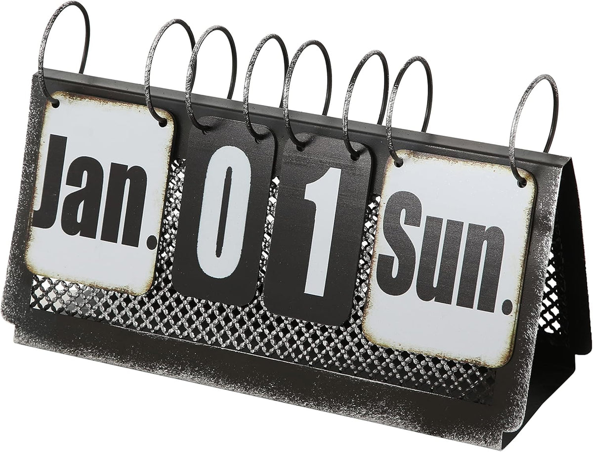 Black Metal Perpetual Calendar C733