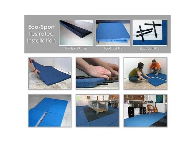 Interlocking Rubber Flooring Tiles, 3 Pack, 20 x 20 x 1 in P4934