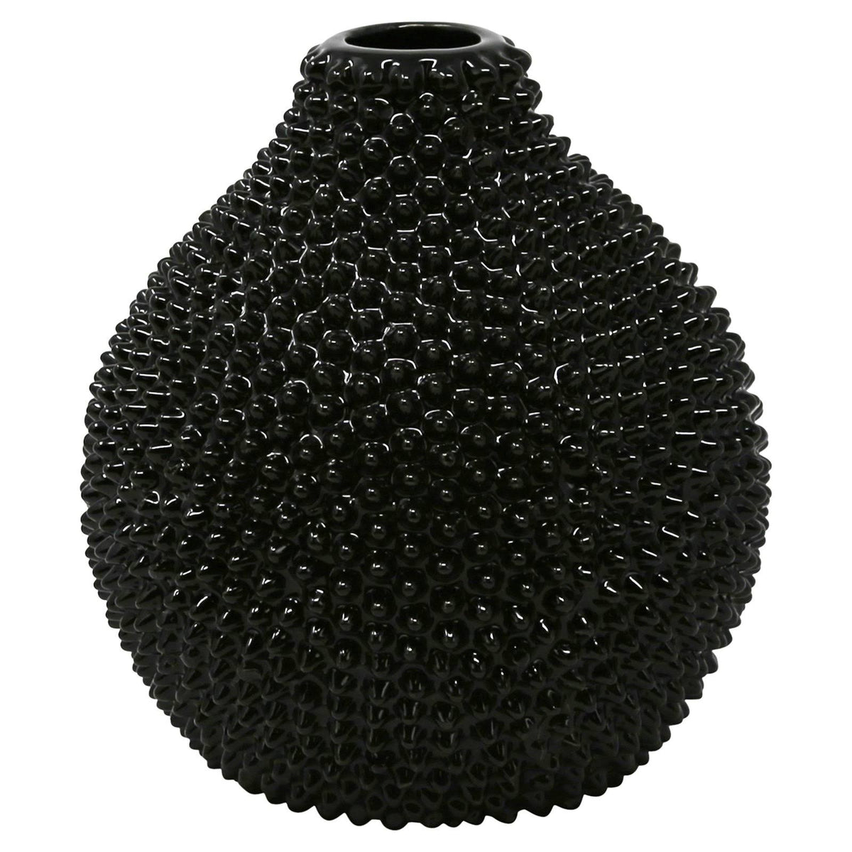Gloss Black Spiked Ceramic Vase O778318