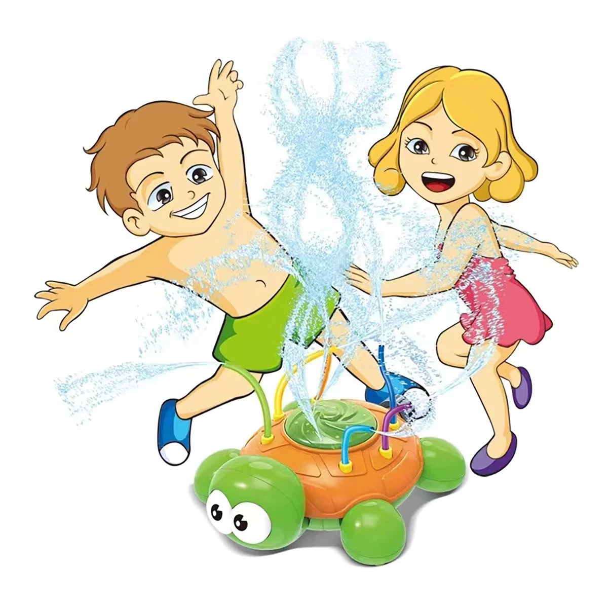 Sprinkler Toy for Kids Water Splash Play Spinning Spray Turtle Outdoor Toy C661