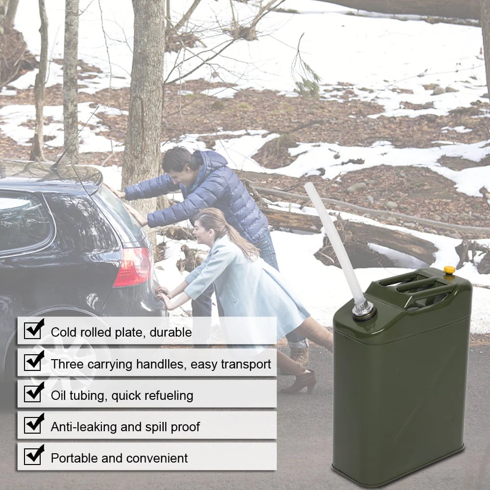 Portable Jerry Can with Spout, Army Green, 20L 5 Gallon P8289