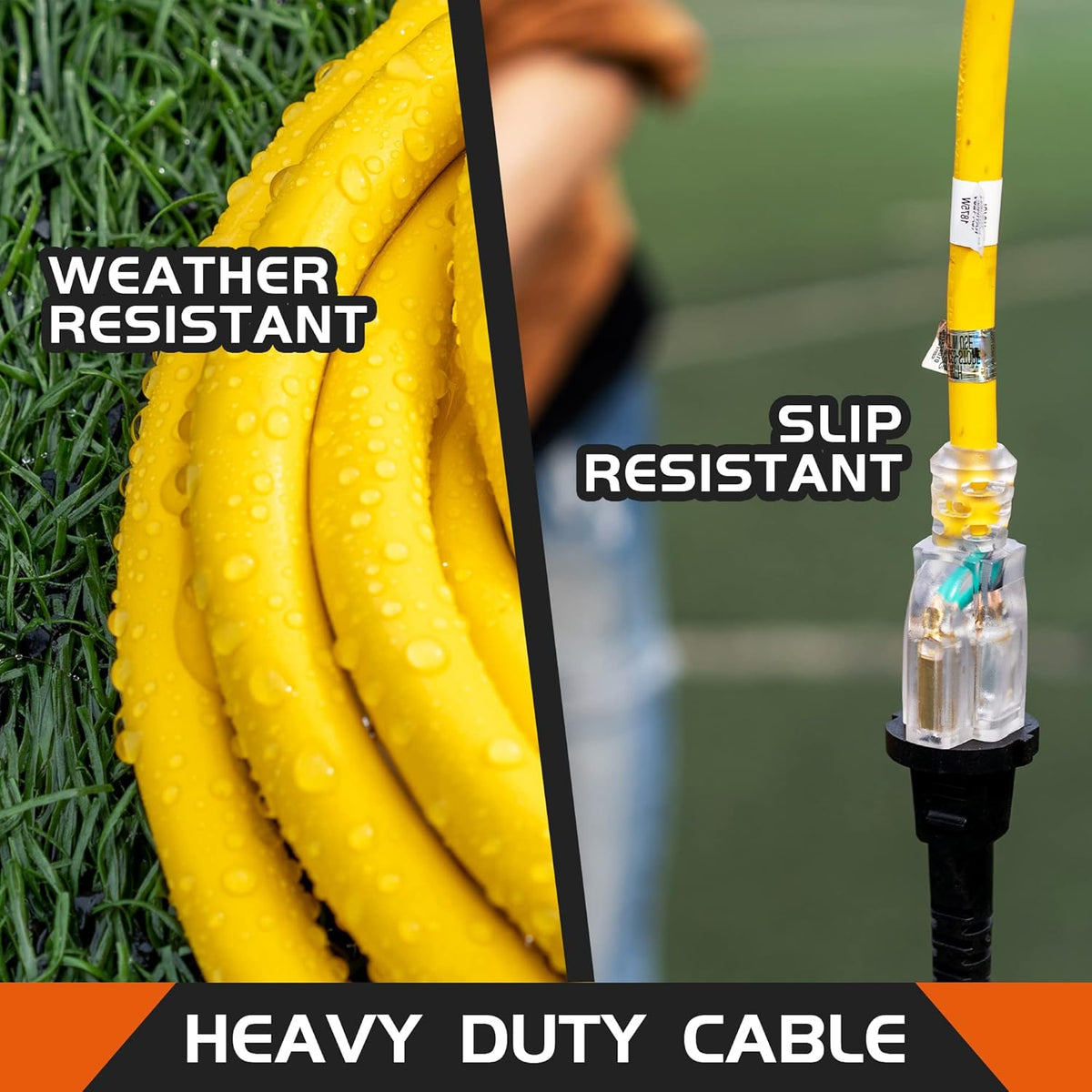 50Ft Heavy Duty Yellow Extension Cord W342