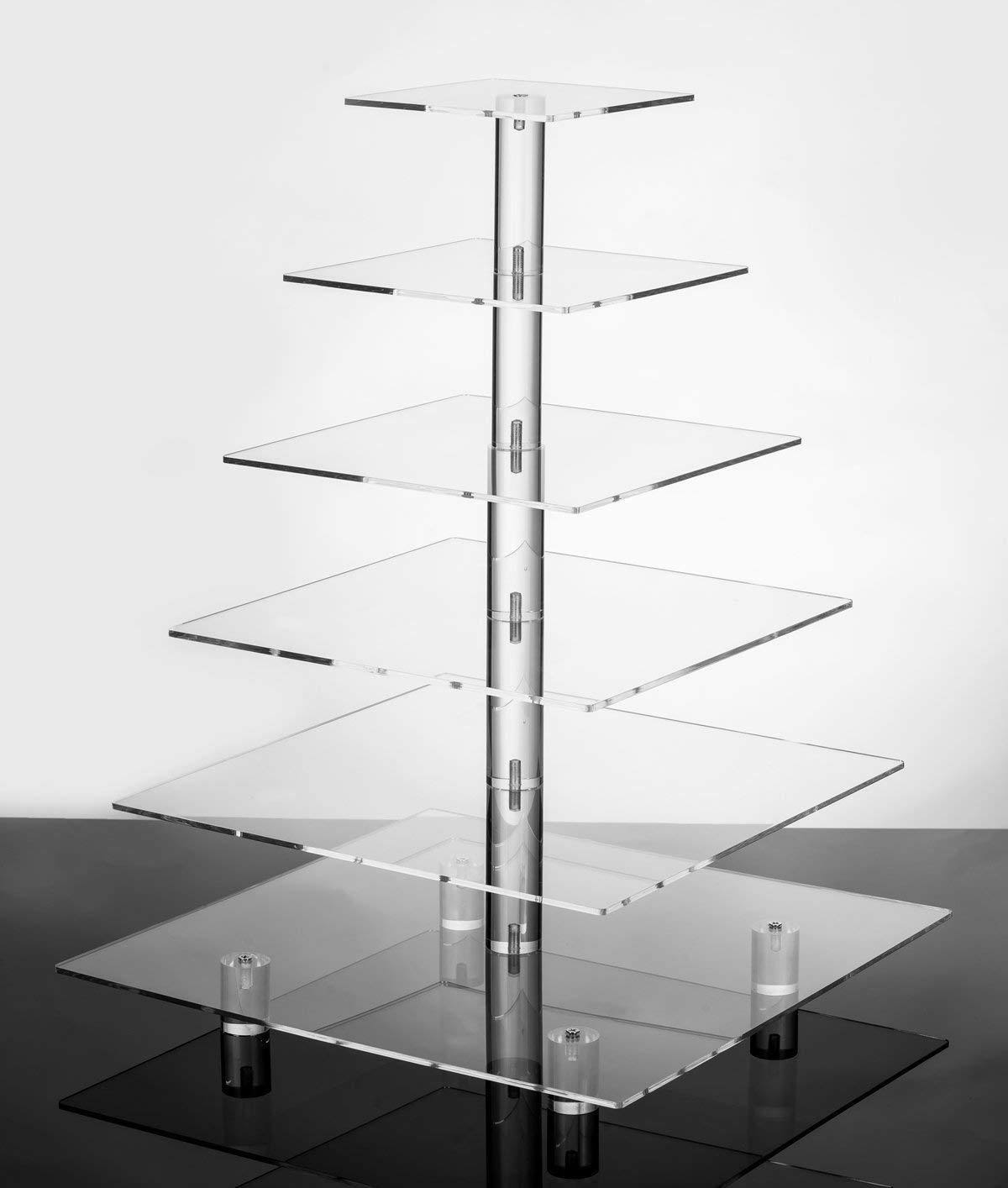 Large 6 Tier Square Cupcake Stand W67375