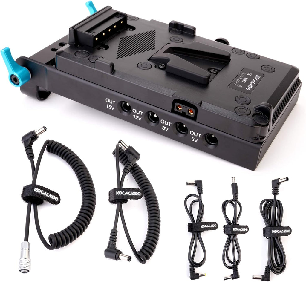 V-Mount Lock Battery Plate Power Supply Splitter Adapter with 15mm Rod Clamp N220502