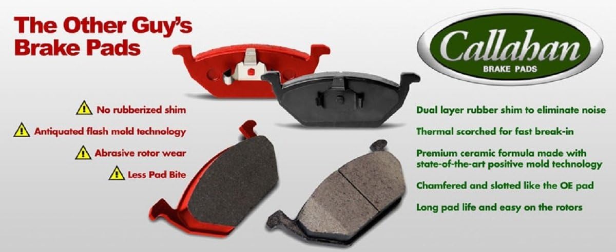 Ceramic Brake Pads with Rubber Shims and Hardware U998