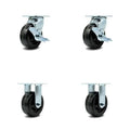 5 inch Phenolic Wheels Caster Set of 4, Black W64712