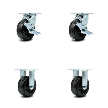 5 inch Phenolic Wheels Caster Set of 4, Black W64712
