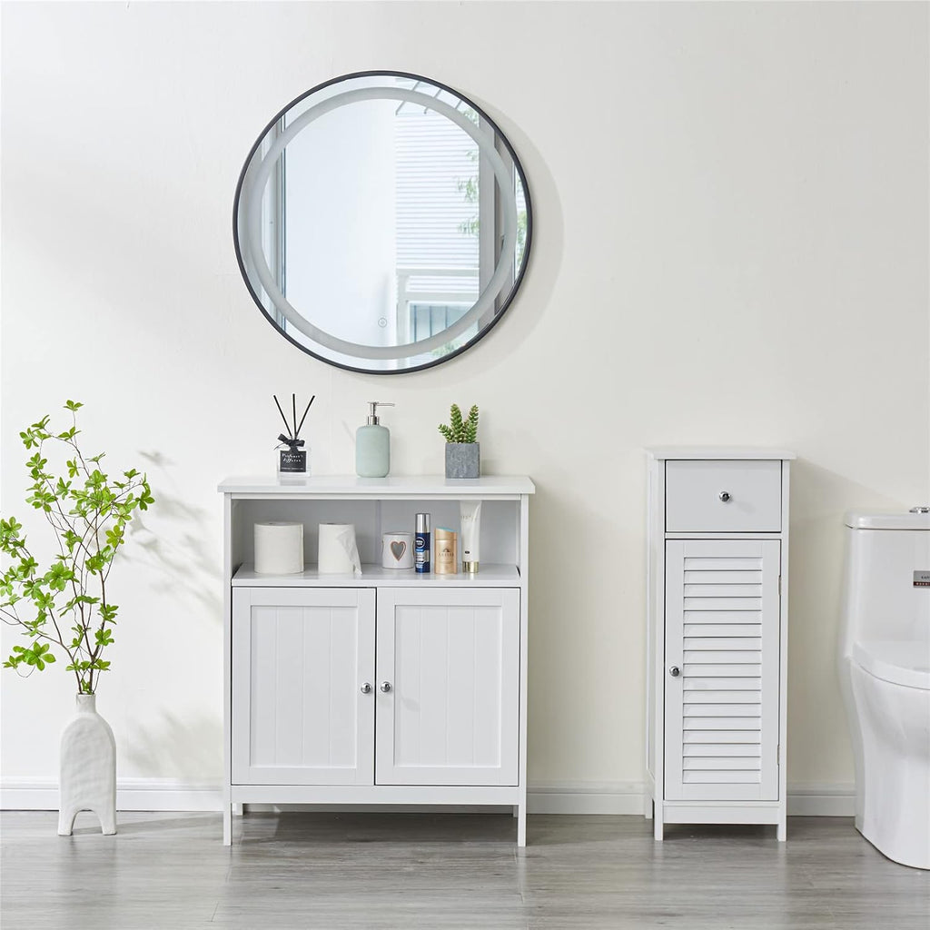 White Storage Cabinet with Two Doors Y9602