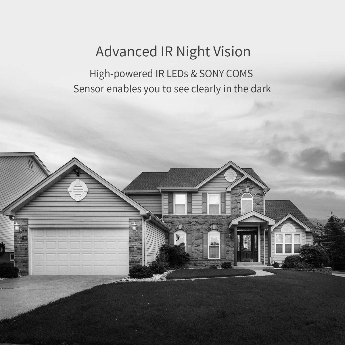 Outdoor Security Camera with 2-Way Audio, Night Vision, Siren, Weatherproof P23088
