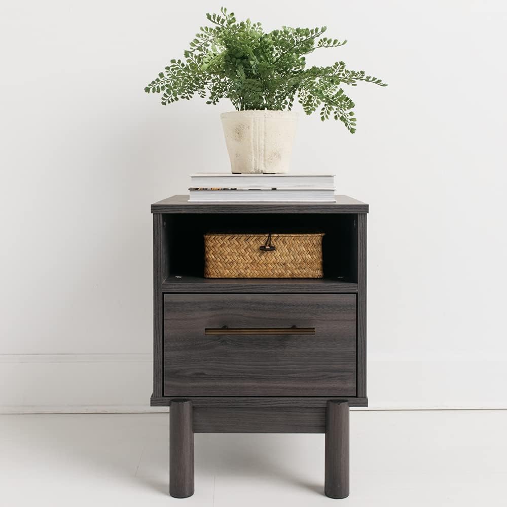 Brown One Drawer Nightstand U893