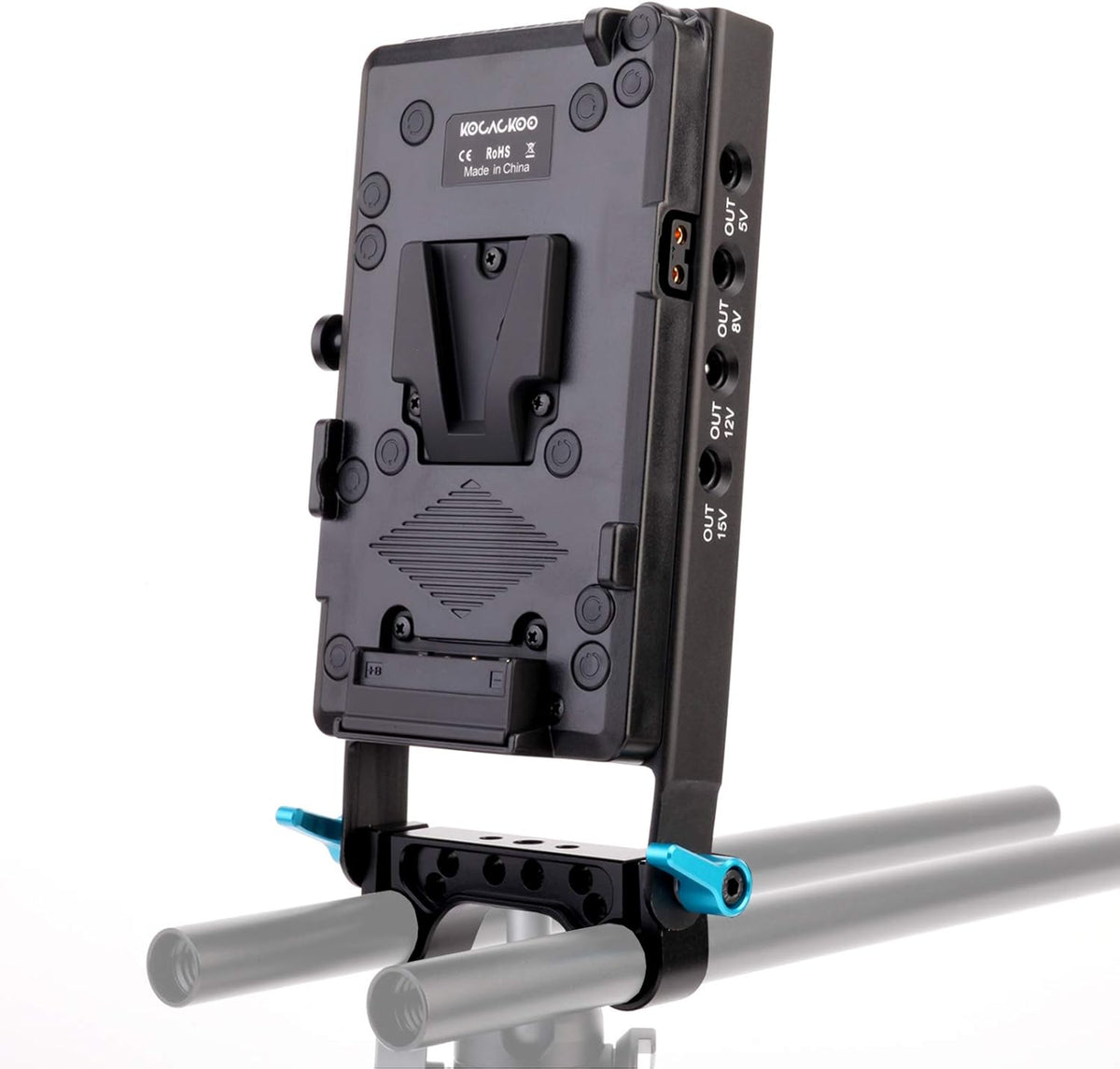 V-Mount Lock Battery Plate Power Supply Splitter Adapter with 15mm Rod Clamp N220502