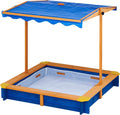 Wooden Outdoor Kids Sandbox with Canopy X24027