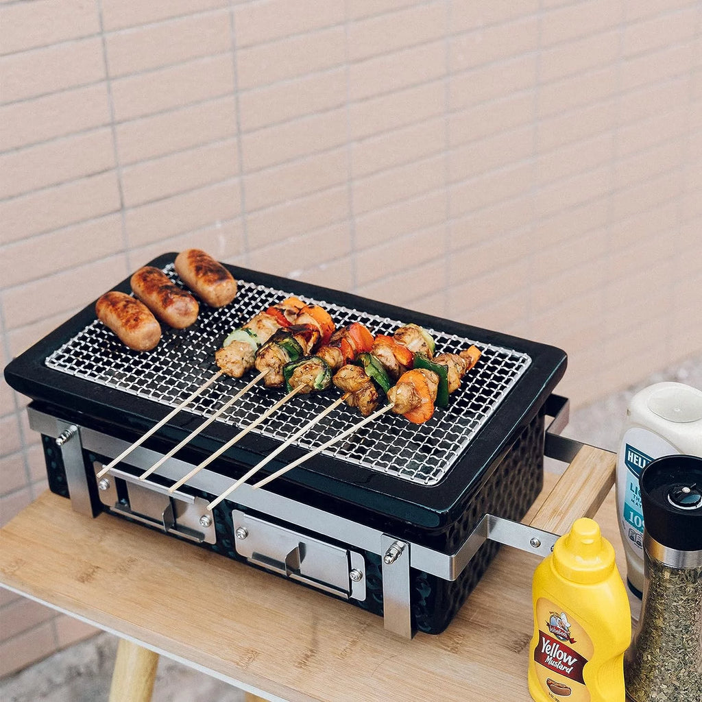 Tabletop Charcoal Grill with Wood Handle Z645857
