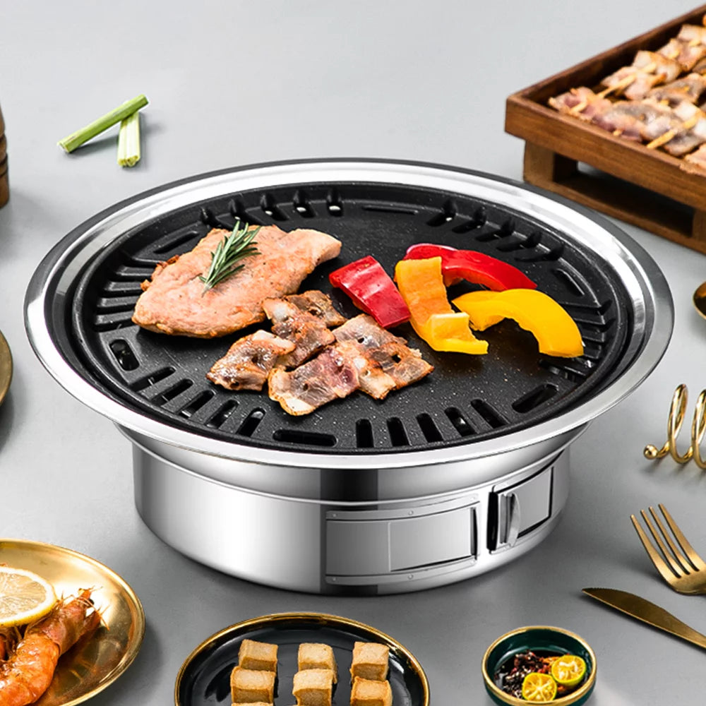 Charcoal Grill Non-stick Portable Stainless Steel BBQ Grill N936