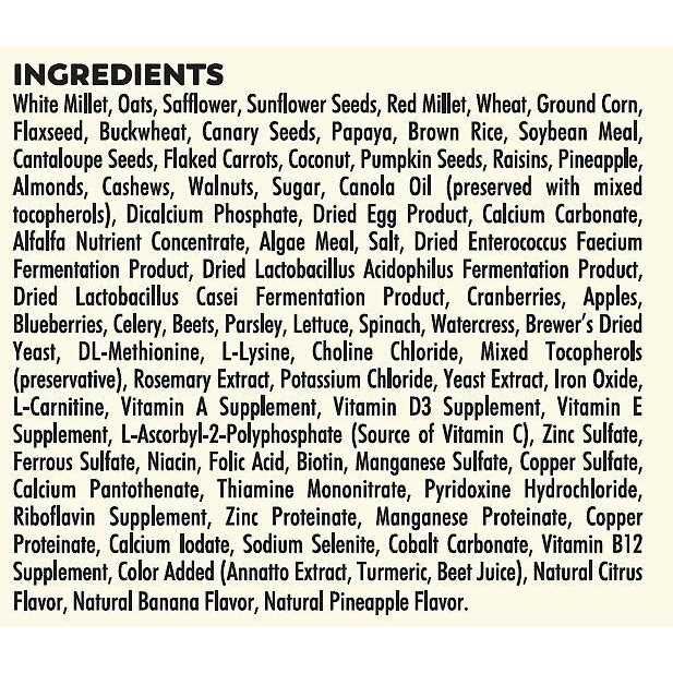 Sunburst Gourmet Blend Cockatiel Food Z930023