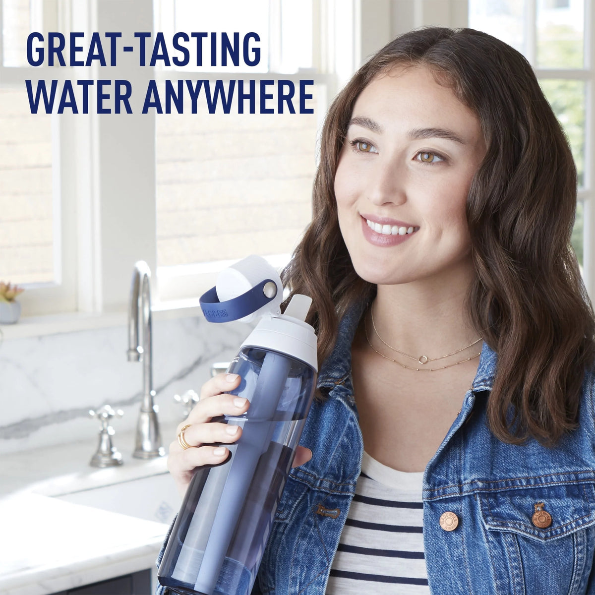 26oz Leak Proof Filtered Water Bottle with Straw C268