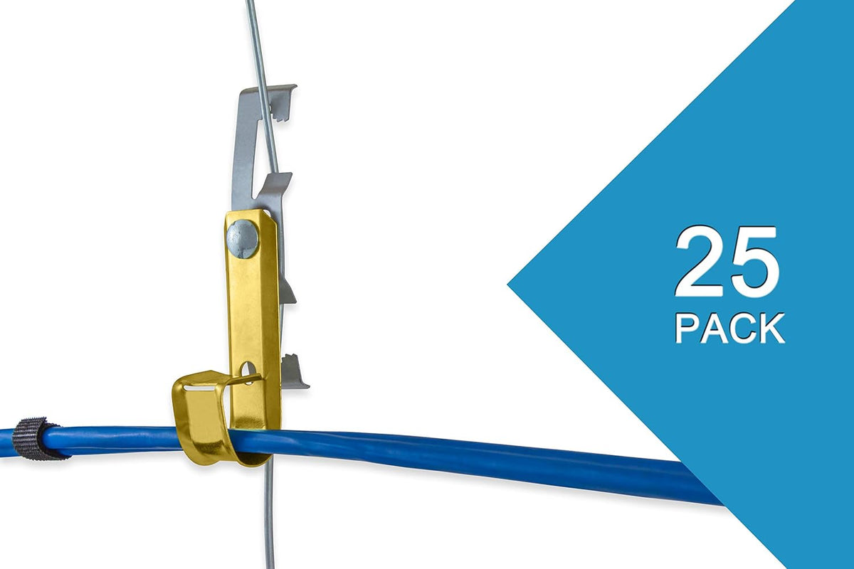 Heavy Duty Metal Cable & Wire Support J-Hook Hangers with Bat Wing Clip R28793