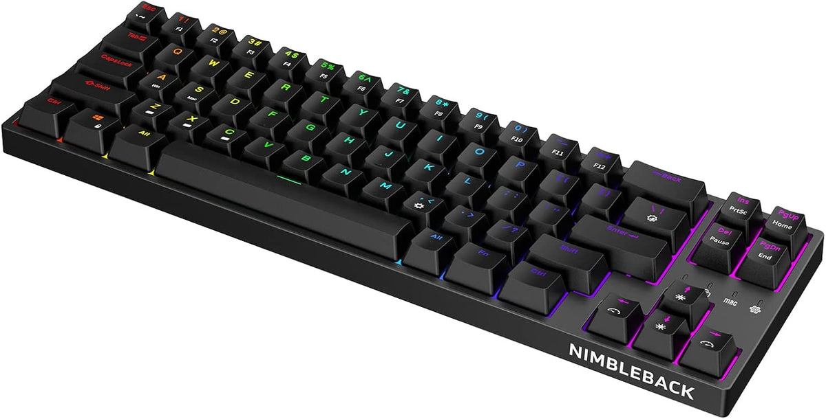 Wired 65% Mechanical Keyboard, RGB Backlit Ultra-Compact 68 Keys Hot-Swappable Brown Switch, White J145499