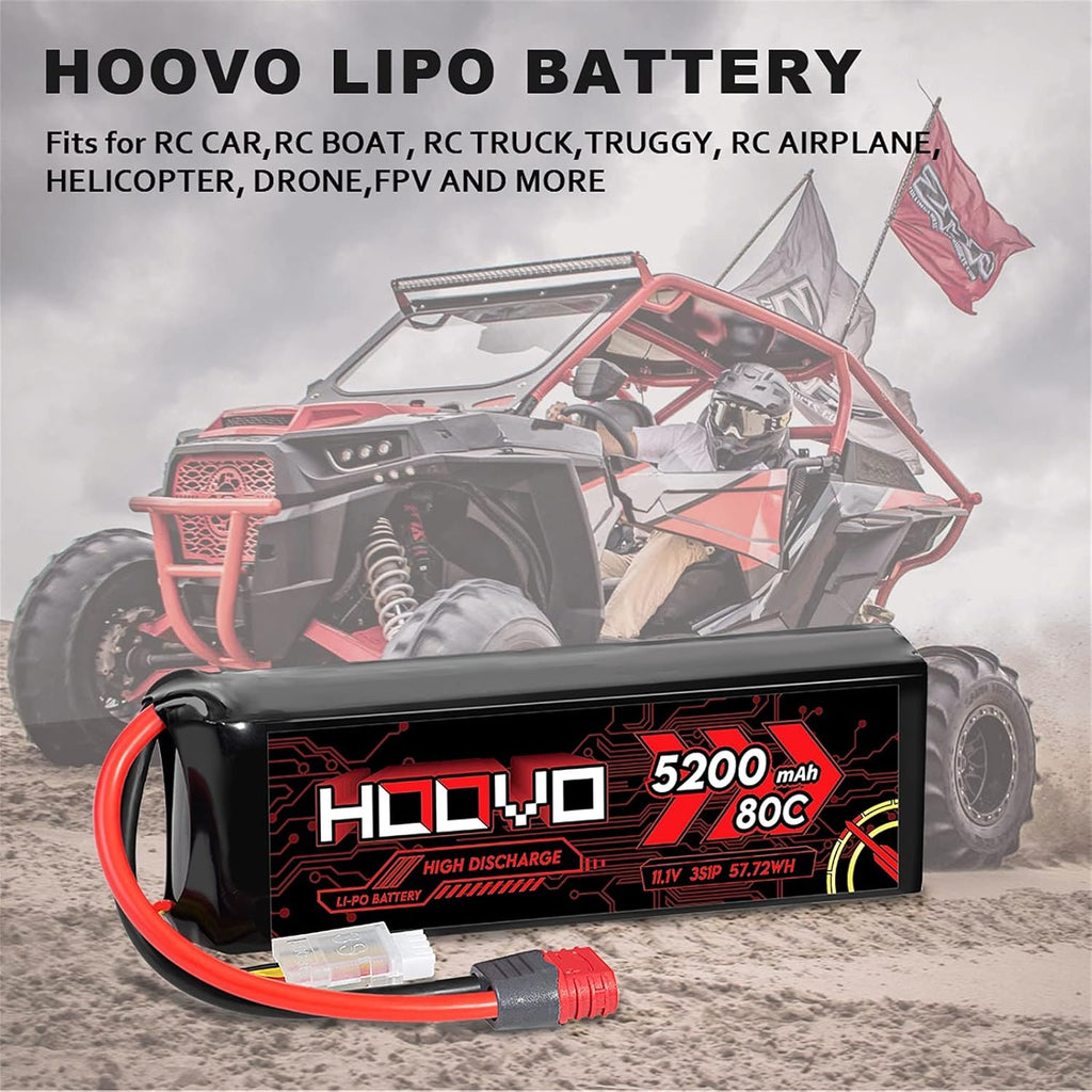 3S 11.1V 80C 5200mAh LiPo Battery with Deans T Plug 2 Packs E1799