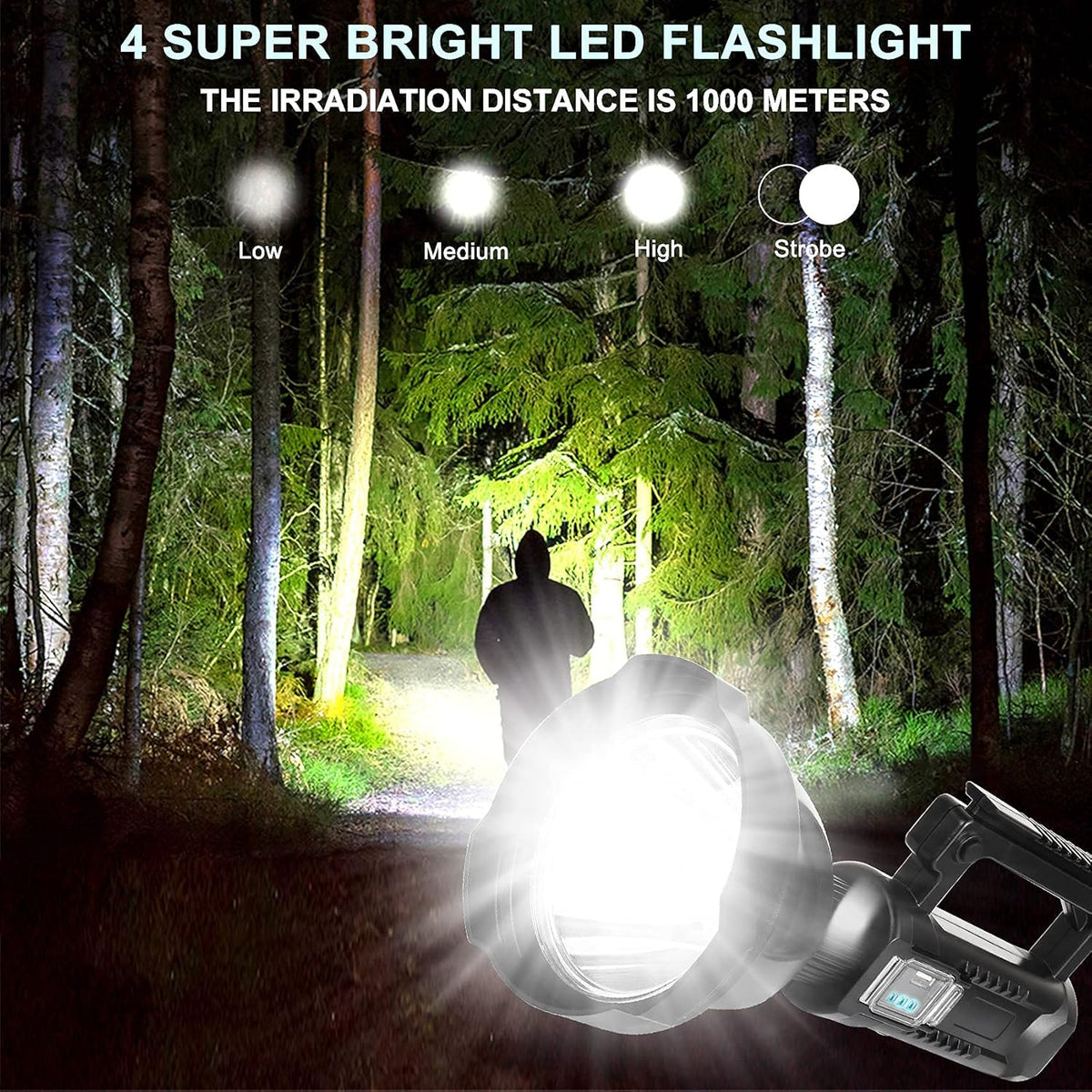 Rechargeable Handheld LED Flashlight 90000 High Lumens Waterproof A284341