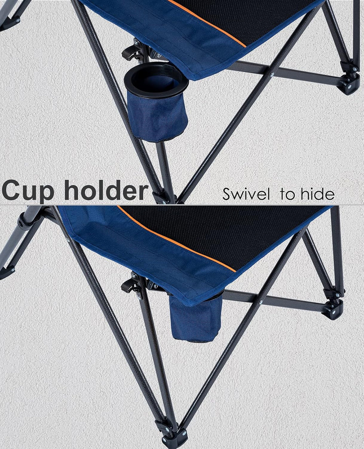 Heavy Duty Folding Mesh Camping Chair with Cup Holder and Carry Bag Q970