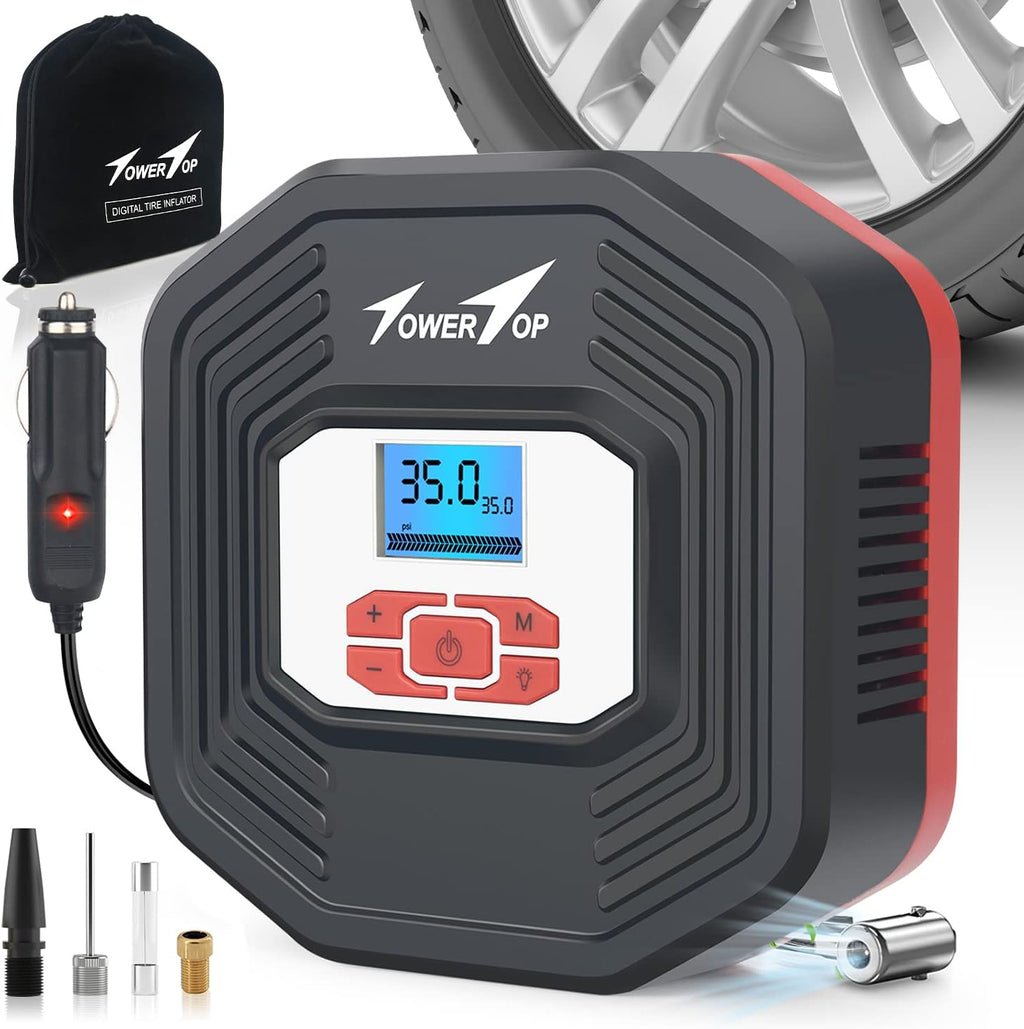 Portable 12V DC Air Compressor Tire Inflator 100PSI with Digital Pressure Gauge E8633