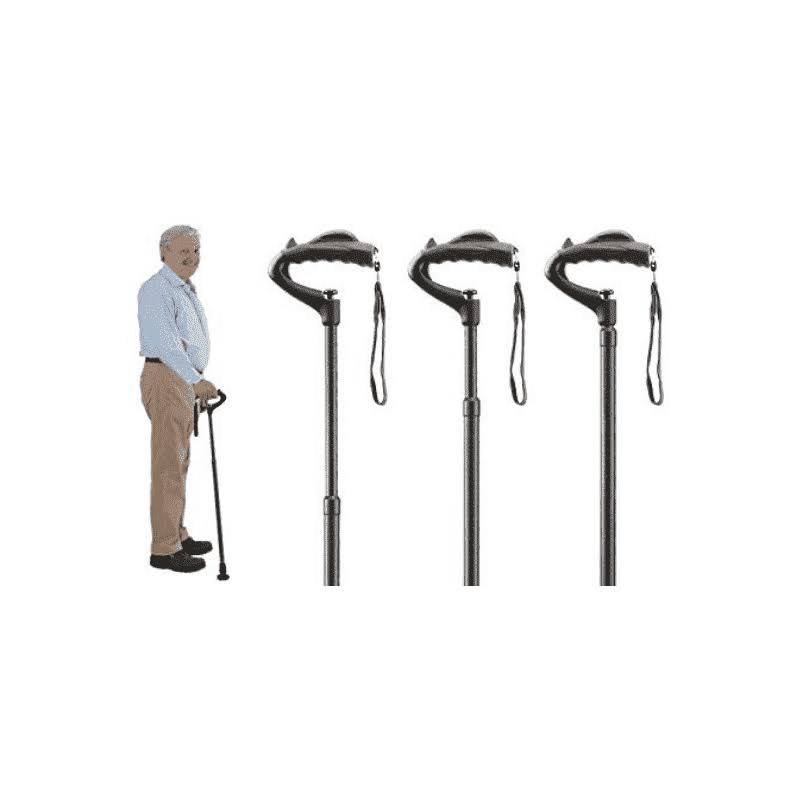 Fully-Adjustable Ergonomic Canes Brown Wood Finish W6438