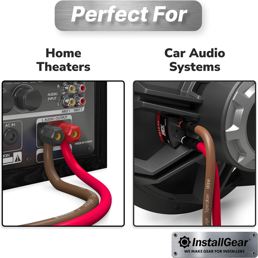 16 Gauge AWG 100ft Speaker Wire Cable Red/Black Pack of 2 I5888