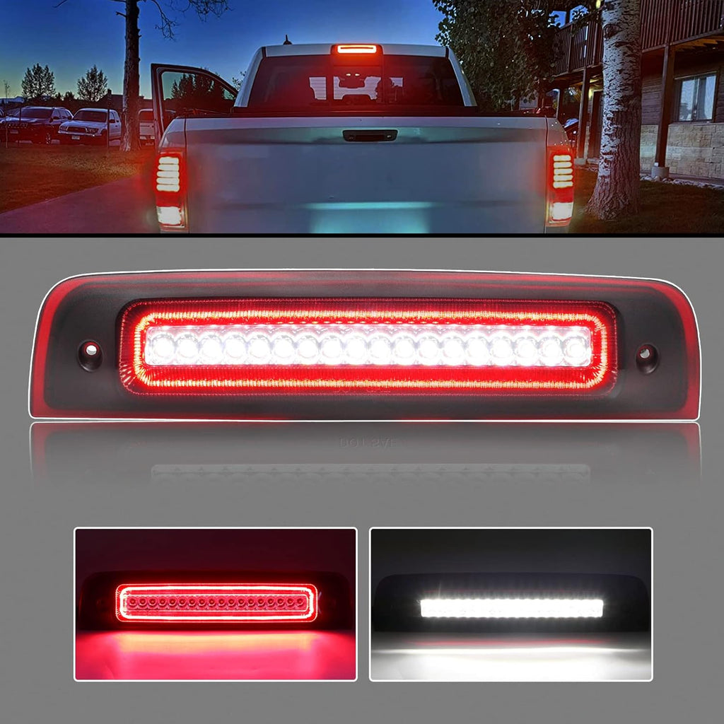LED 3rd Brake Light Red Flash High Mount Stop Brake Light White Cargo Lamp Smoked Lens Y903