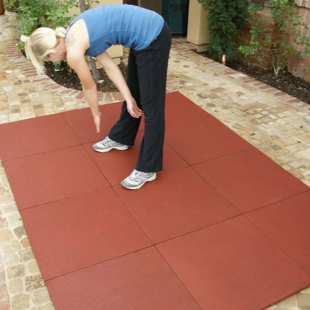 Interlocking Rubber Flooring Tiles, 3 Pack, 20 x 20 x 1 in P4934