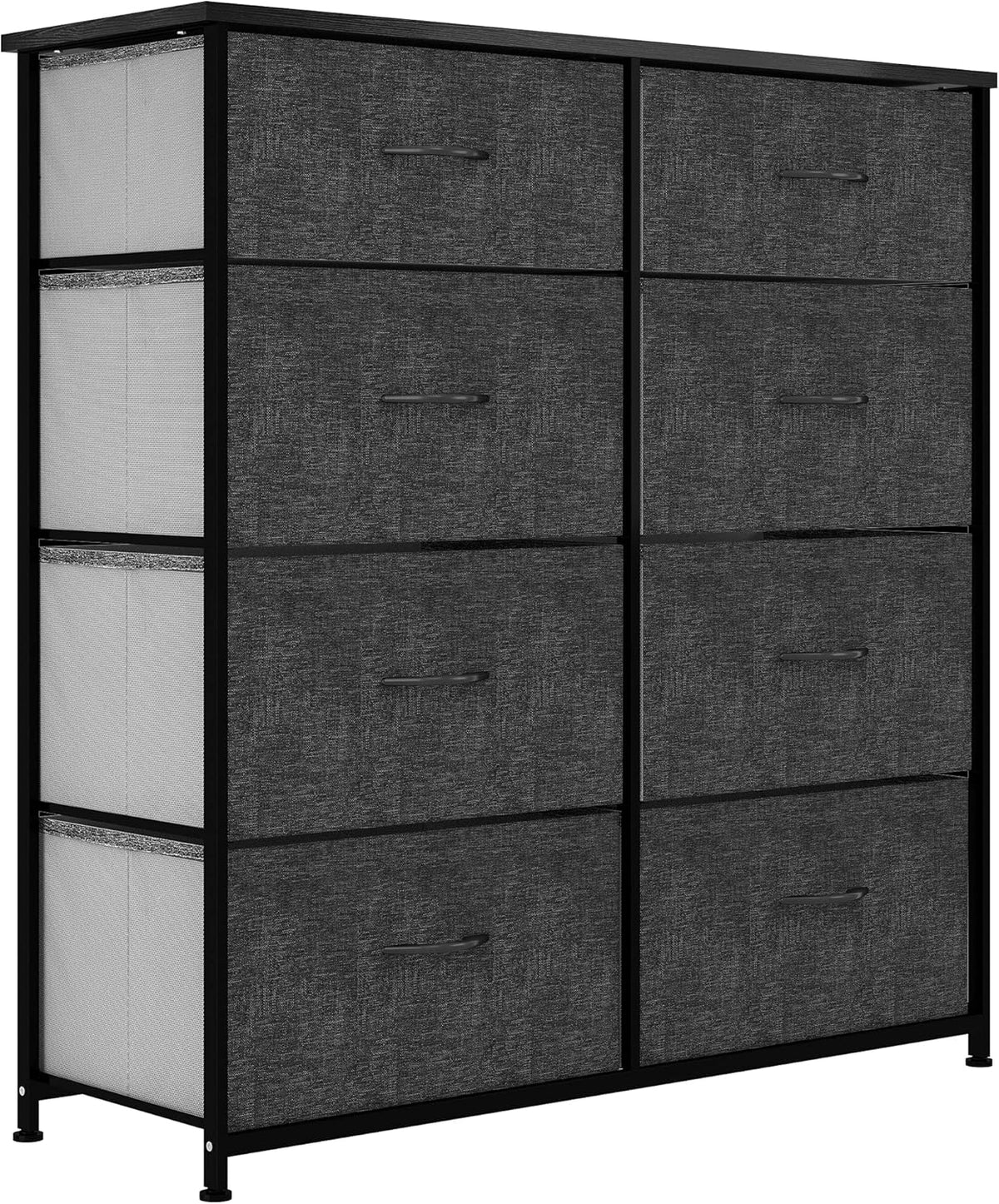 8 Drawer Fabric Dresser with Steel Frame and Wooden Top Q4970