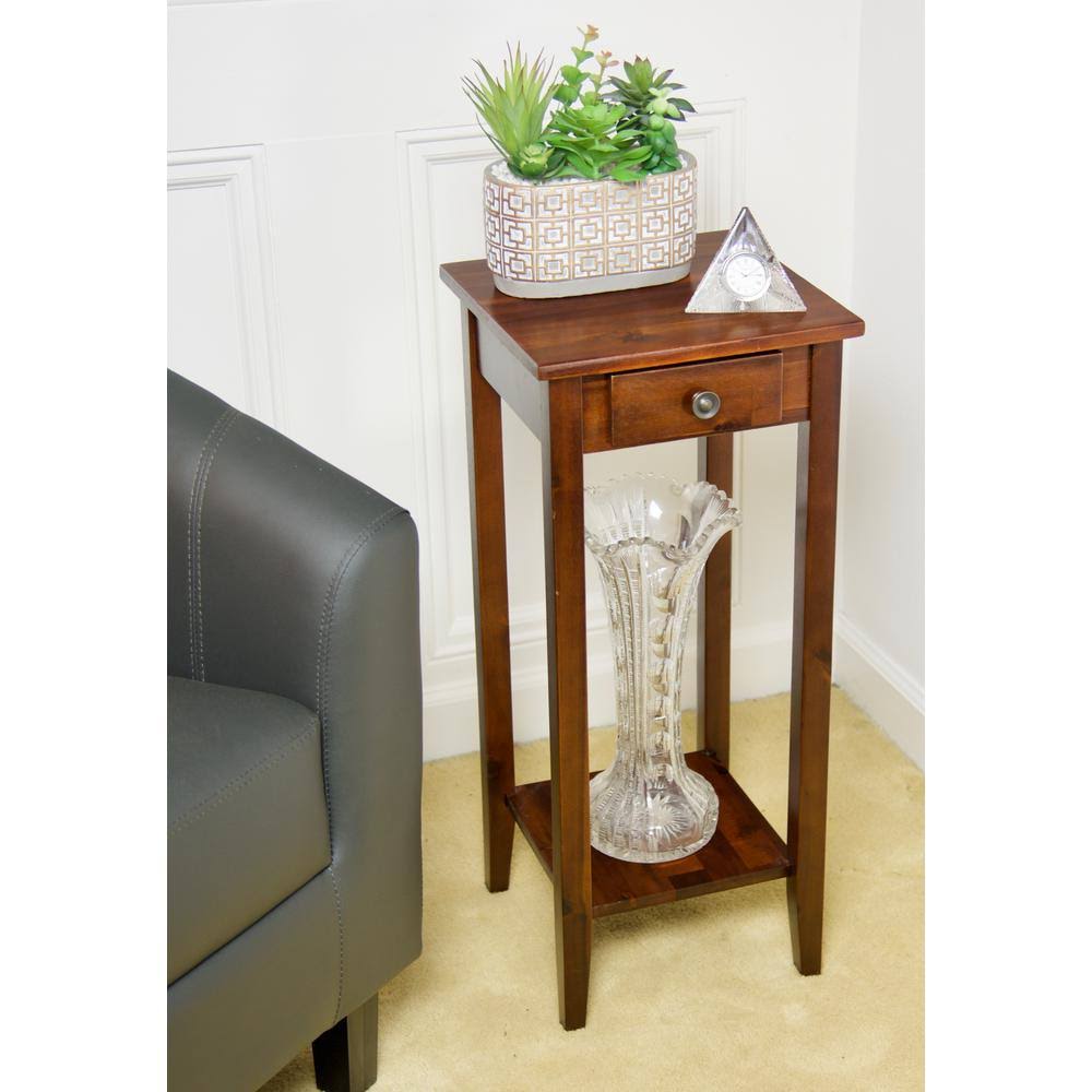 Solid Acacia Plant Stand with Drawer D71945