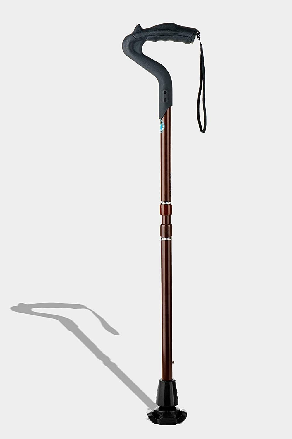 Fully-Adjustable Ergonomic Canes Brown Wood Finish W6438
